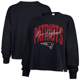 New England Patriots '47 Women's Muse Sydney Long Sleeve Cropped T-Shirt - Navy for sale