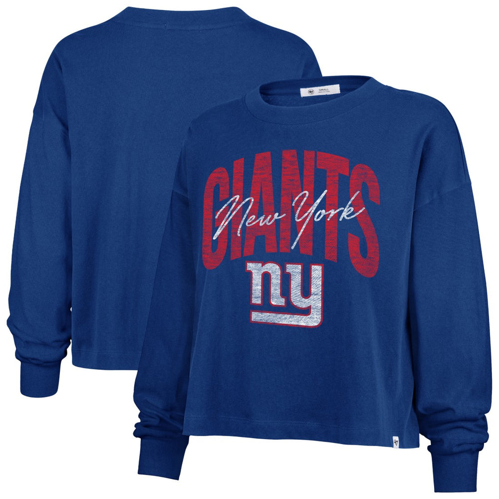New York Giants '47 Women's Muse Sydney Long Sleeve Cropped T-Shirt - Royal sale