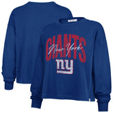 New York Giants '47 Women's Muse Sydney Long Sleeve Cropped T-Shirt - Royal sale