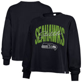 Seattle Seahawks '47 Women's Muse Sydney Long Sleeve Cropped T-Shirt - College Navy online