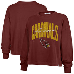 Arizona Cardinals '47 Women's Muse Sydney Long Sleeve Cropped T-Shirt - Cardinal for sale