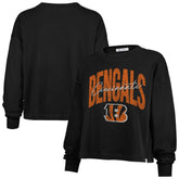 Cincinnati Bengals '47 Women's Muse Sydney Long Sleeve Cropped T-Shirt - Black discount