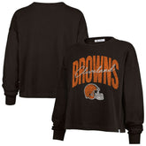 Cleveland Browns '47 Women's Muse Sydney Long Sleeve Cropped T-Shirt - Brown outlet
