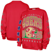 San Francisco 49ers '47 Women's Go Big Oversized Pullover Sweatshirt - Scarlet sale
