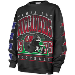 Tampa Bay Buccaneers '47 Women's Go Big Oversized Pullover Sweatshirt - Charcoal discount