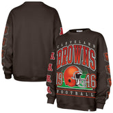 Cleveland Browns '47 Women's Go Big Oversized Pullover Sweatshirt - Brown for sale