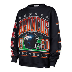 Denver Broncos '47 Women's Go Big Oversized Pullover Sweatshirt - Navy outlet