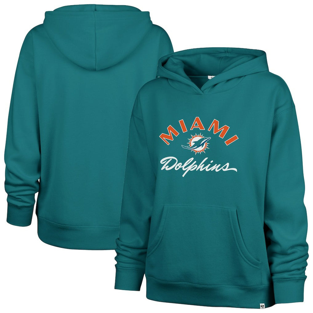 Miami Dolphins '47 Women's Whirlwind Naomi Pullover Hoodie - Aqua on sale