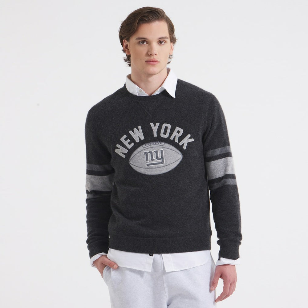 New York Giants x Todd Snyder Cashmere Crew Sweatshirt - Heather Charcoal on sale