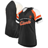 San Francisco Giants Profile Women's Arched Notch Neck T-Shirt Black