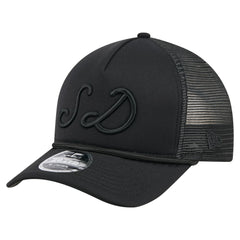 San Diego Padres City Initial 9FORTY A-Frame M-Crown Adjustable Trucker Hat Black