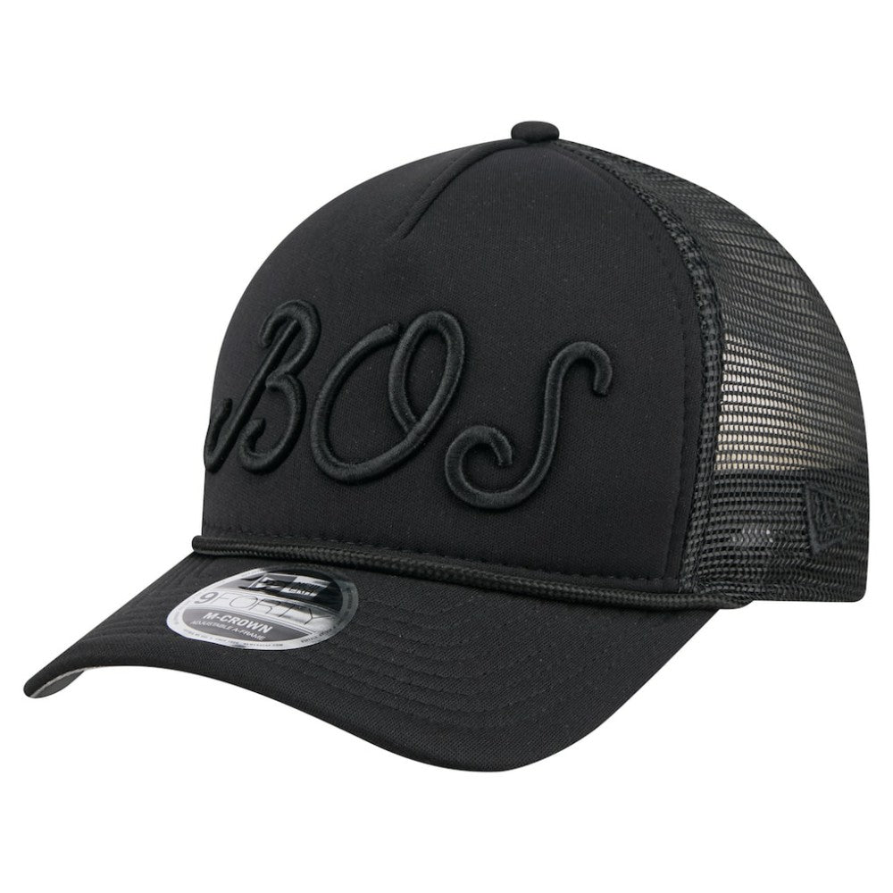 Boston Red Sox City Initial 9FORTY A-Frame M-Crown Adjustable Trucker Hat Black