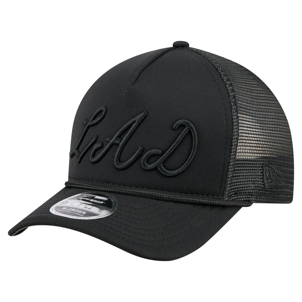 Los Angeles Dodgers City Initial 9FORTY A-Frame M-Crown Adjustable Trucker Hat Black