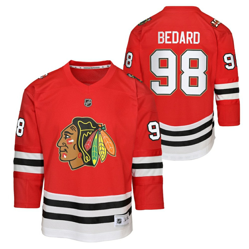 Connor Bedard Chicago Blackhawks Youth Home Centennial Premier Jersey - Red Jerseys