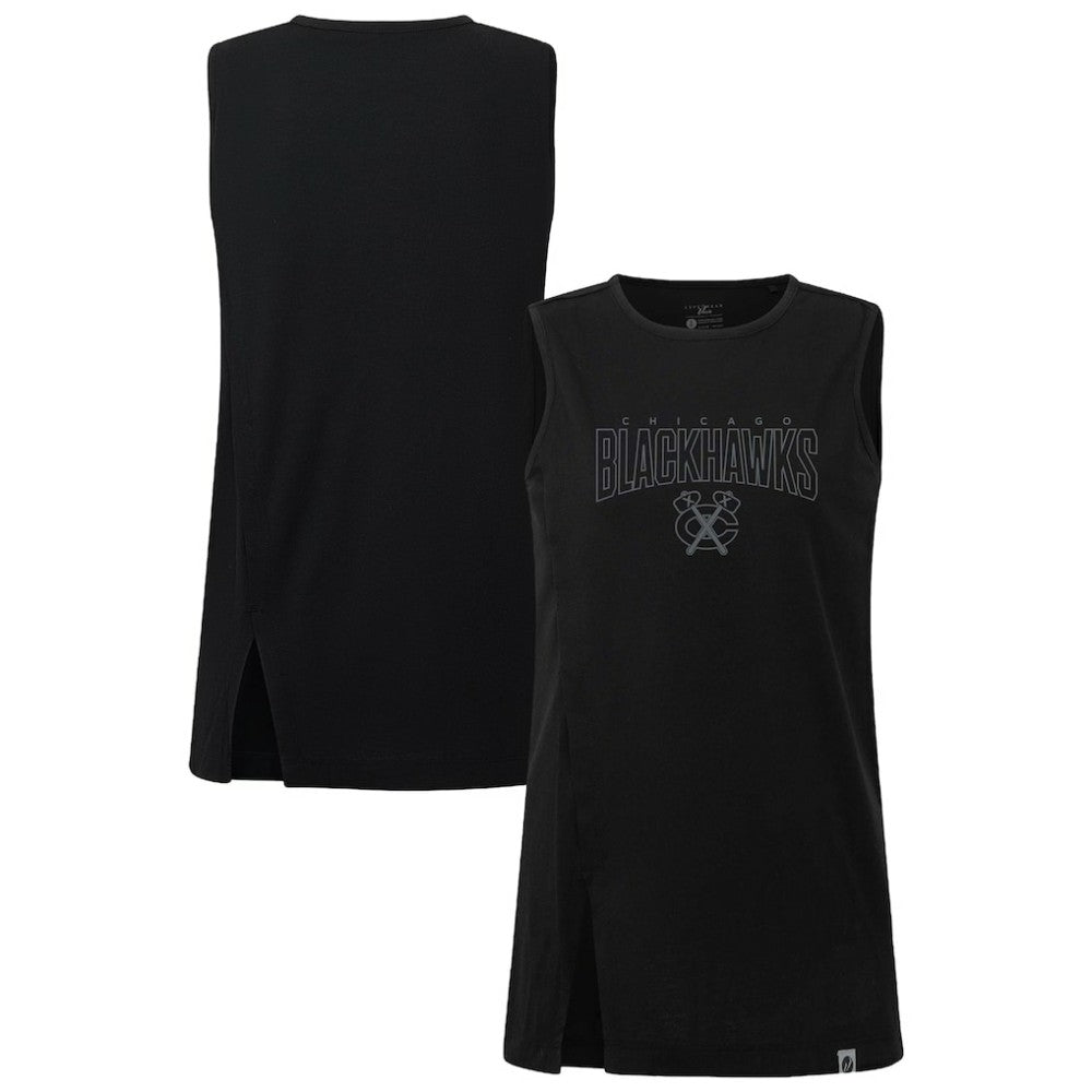 Chicago Blackhawks Levelwear Women's Influx Darkmoon Tank Top - Black Tank Top