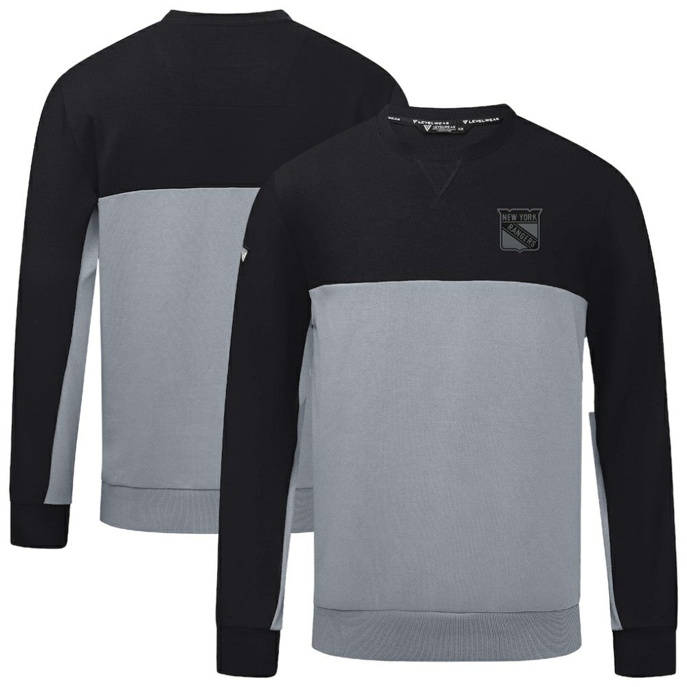 New York Rangers Levelwear Legacy Nightfall Pullover Sweatshirt - Black/Gray Sweatshirts