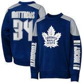 Auston Matthews Toronto Maple Leafs Outerstuff Youth Best Defense Name & Number Crewneck Sweatshirt - Blue Sweatshirts