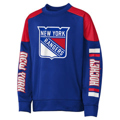Mika Zibanejad New York Rangers Outerstuff Youth Best Defense Name & Number Crewneck Sweatshirt - Blue Sweatshirts