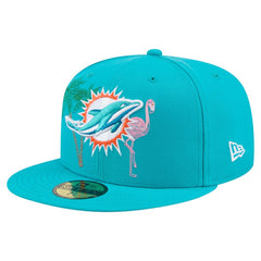 Miami Dolphins New Era State Stitch 59FIFTY Fitted Hat - Aqua discount
