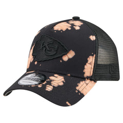 Kansas City Chiefs New Era Bleached 9FORTY A-Frame Adjustable Hat - Black for sale