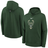 Milwaukee Bucks Youth 2025/26 Club Fleece Hoodie - Hunter Green for sale