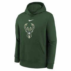 Milwaukee Bucks Youth 2025/26 Club Fleece Hoodie - Hunter Green for sale