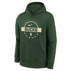 Milwaukee Bucks Youth 2025/26 Club Fleece Practice Hoodie - Hunter Green for sale