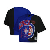 Chicago Cubs Women's Upcycled Colorblocked Boxy Cropped T-Shirt Royal