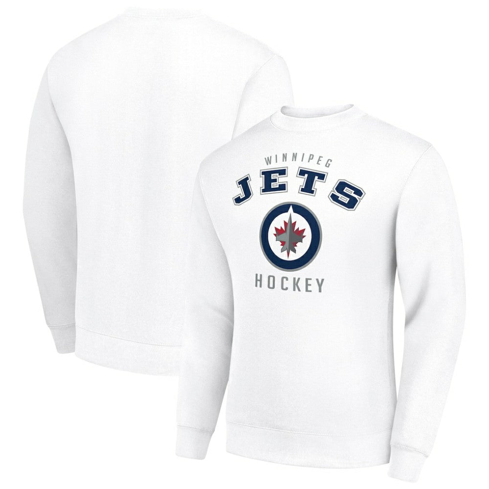 Winnipeg Jets Men's Starter Team Logo Fleece Pullover Sweatshirt - White Sweatshirts