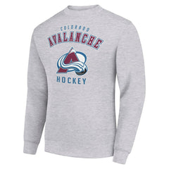 Colorado Avalanche Men's Starter Team Logo Fleece Pullover Sweatshirt - Heather Gray Sweatshirts