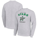 Dallas Stars Men's Starter Team Logo Fleece Pullover Sweatshirt - Heather Gray Sweatshirts