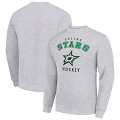 Dallas Stars Men's Starter Team Logo Fleece Pullover Sweatshirt - Heather Gray Sweatshirts