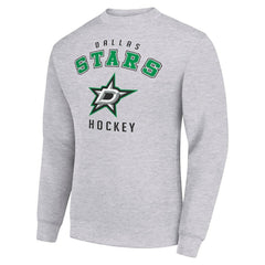 Dallas Stars Men's Starter Team Logo Fleece Pullover Sweatshirt - Heather Gray Sweatshirts