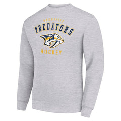 Nashville Predators Men's Starter Team Logo Fleece Pullover Sweatshirt - Heather Gray Sweatshirts