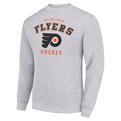 Philadelphia Flyers Men's Starter Team Logo Fleece Pullover Sweatshirt - Heather Gray Sweatshirts