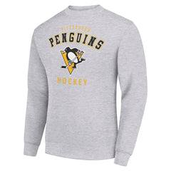 Pittsburgh Penguins Men's Starter Team Logo Fleece Pullover Sweatshirt - Heather Gray Sweatshirts