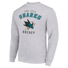 San Jose Sharks Men's Starter Team Logo Fleece Pullover Sweatshirt - Heather Gray Sweatshirts
