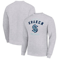 Seattle Kraken Men's Starter Team Logo Fleece Pullover Sweatshirt - Heather Gray Sweatshirts