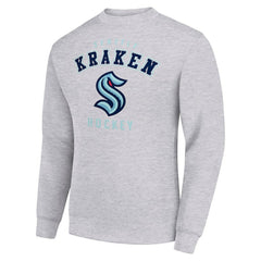 Seattle Kraken Men's Starter Team Logo Fleece Pullover Sweatshirt - Heather Gray Sweatshirts
