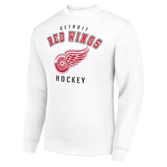 Detroit Red Wings Men's Starter Team Logo Fleece Pullover Sweatshirt - White Sweatshirts