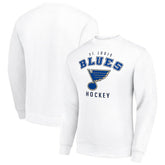 St. Louis Blues Men's Starter Team Logo Fleece Pullover Sweatshirt - White Sweatshirts