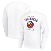 New York Islanders Men's Starter Team Logo Fleece Pullover Sweatshirt - White Sweatshirts