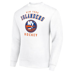 New York Islanders Men's Starter Team Logo Fleece Pullover Sweatshirt - White Sweatshirts
