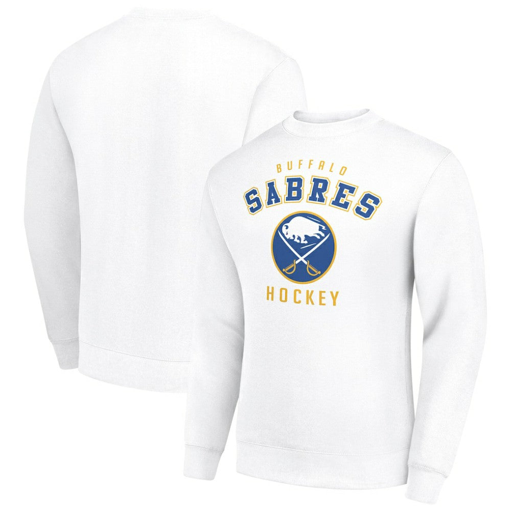 Buffalo Sabres Men's Starter Team Logo Fleece Pullover Sweatshirt - White Sweatshirts