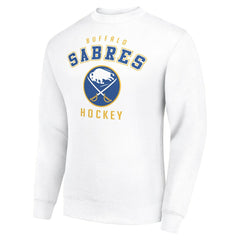 Buffalo Sabres Men's Starter Team Logo Fleece Pullover Sweatshirt - White Sweatshirts