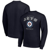 Winnipeg Jets Men's Starter Team Logo Fleece Pullover Sweatshirt - Navy Sweatshirts