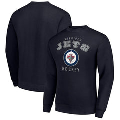 Winnipeg Jets Men's Starter Team Logo Fleece Pullover Sweatshirt - Navy Sweatshirts