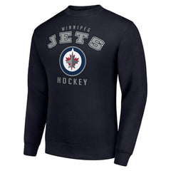 Winnipeg Jets Men's Starter Team Logo Fleece Pullover Sweatshirt - Navy Sweatshirts