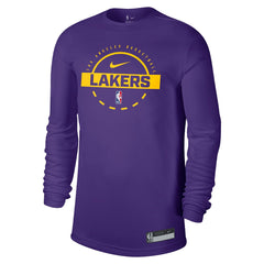 Los Angeles Lakers 2025/26 On-Court Flare Dri-FIT Practice Long Sleeve Tri-Blend T-Shirt - Purple cheap