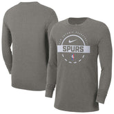 San Antonio Spurs Authentic Long Sleeve Practice T-Shirt - Charcoal sale